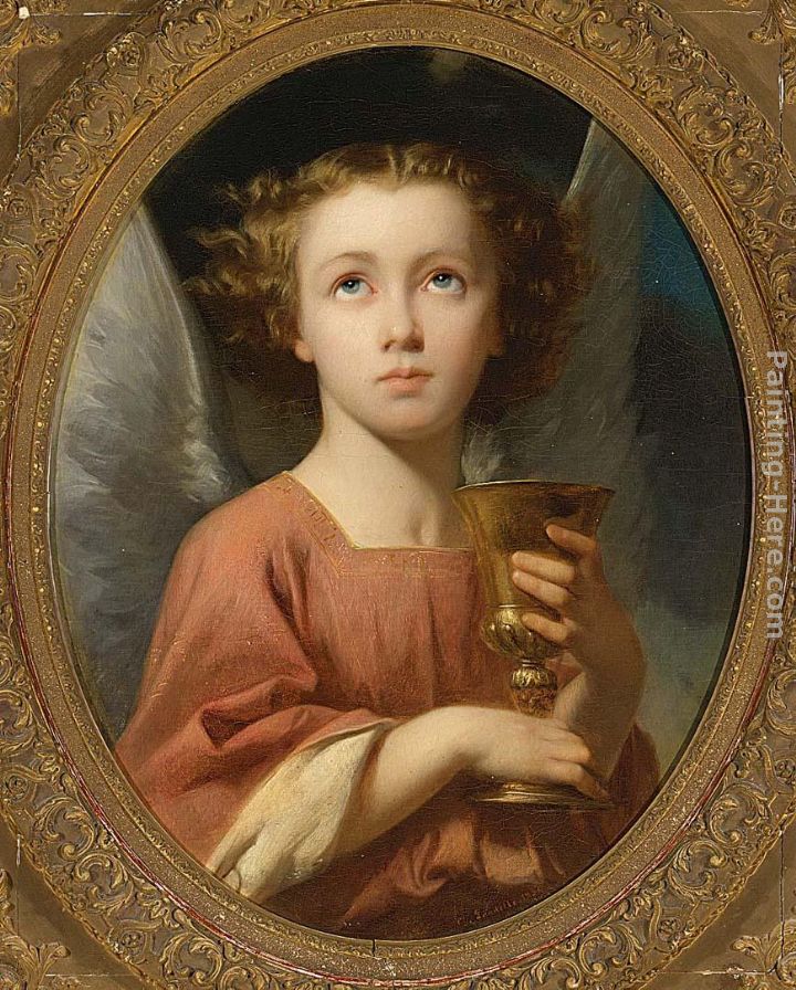 An Angel Holding a Chalice painting - Charles Zacharie Landelle An Angel Holding a Chalice art painting